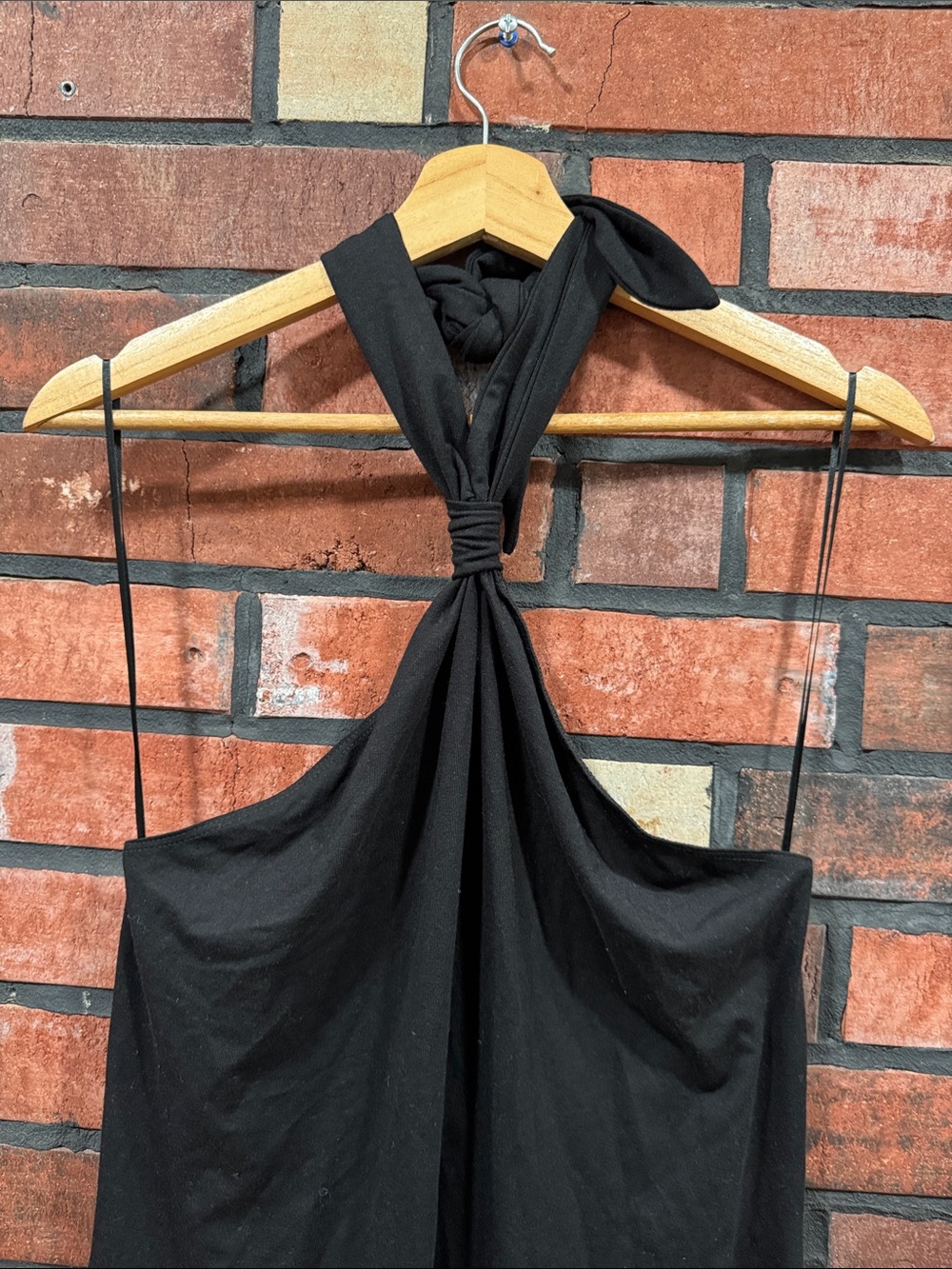 Reformation Ribbed Halter Mini Dress Black - Picture 5 of 11